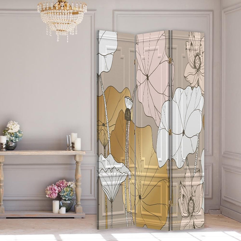 Room divider Double-sided rotatable, Vintage flowers