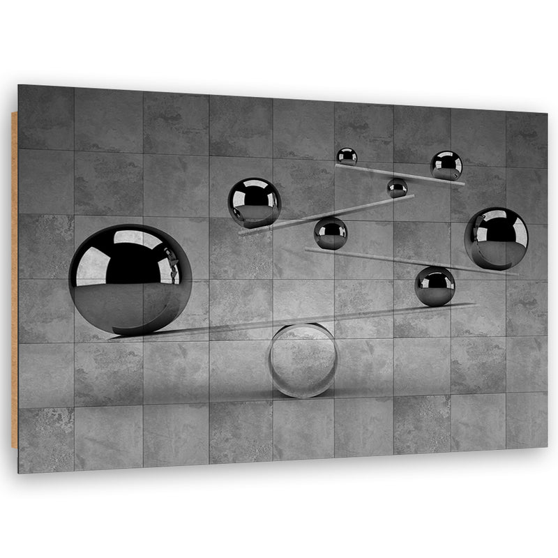 Deco panel print, Silver balls 3D
