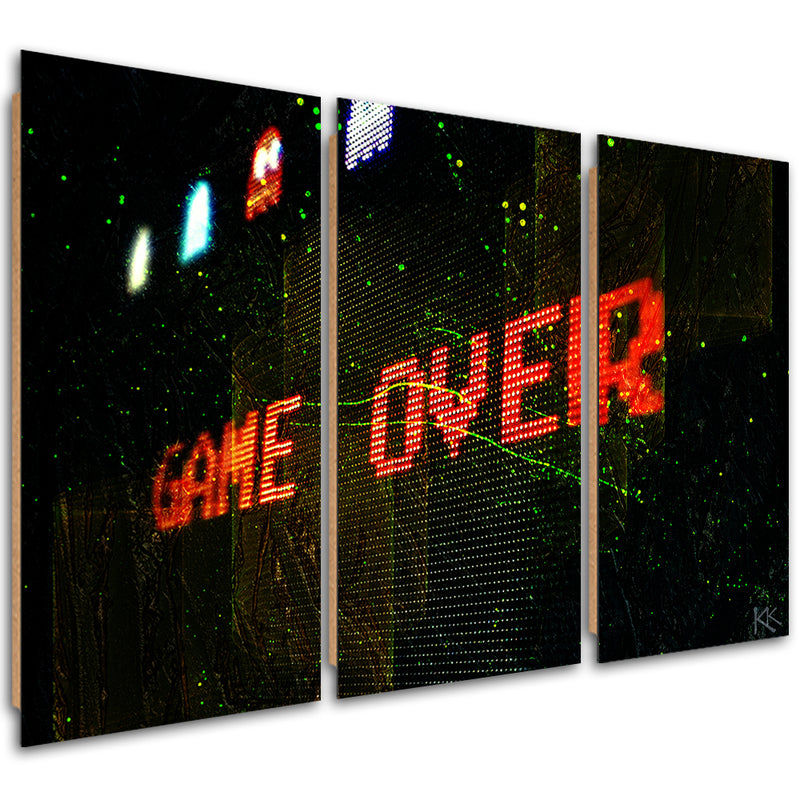 Three piece picture deco panel, Game Over for the player