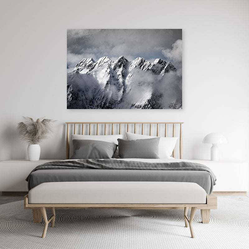 Canvas print, The summit of a mountain in winter