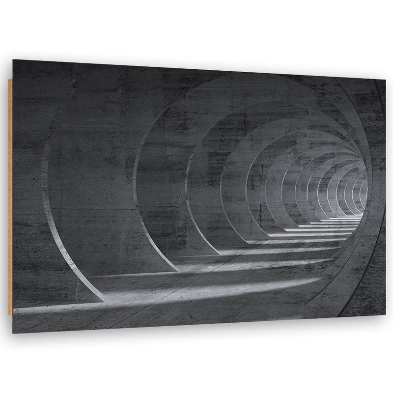 Panel decorativo estampado Túnel gris 3D