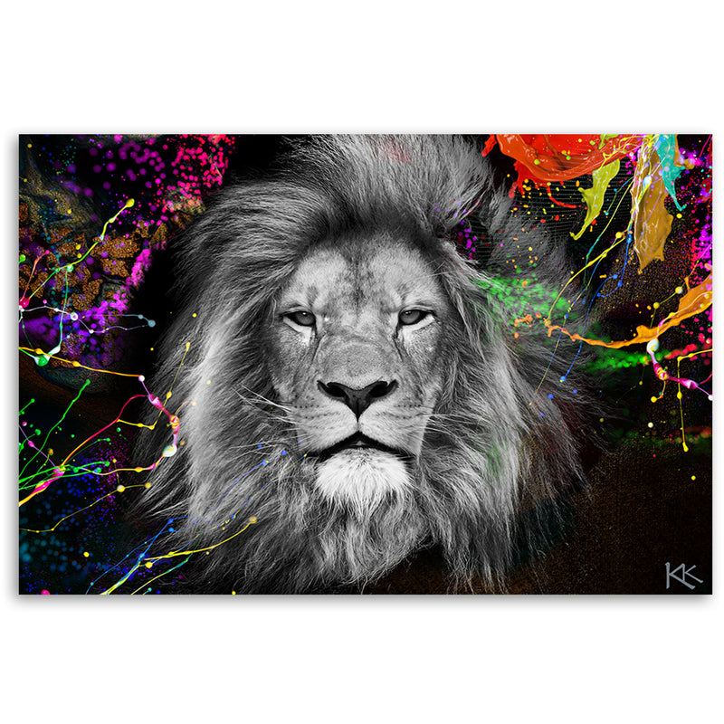 Canvas print, Colorful lion abstract
