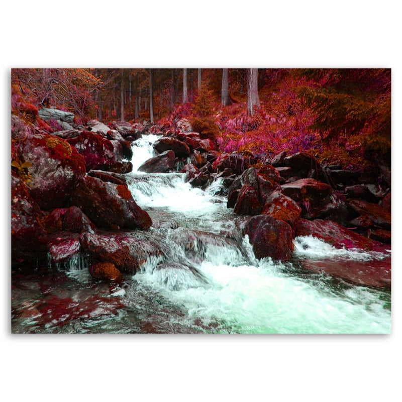 Deco panel print, Mountain stream in red