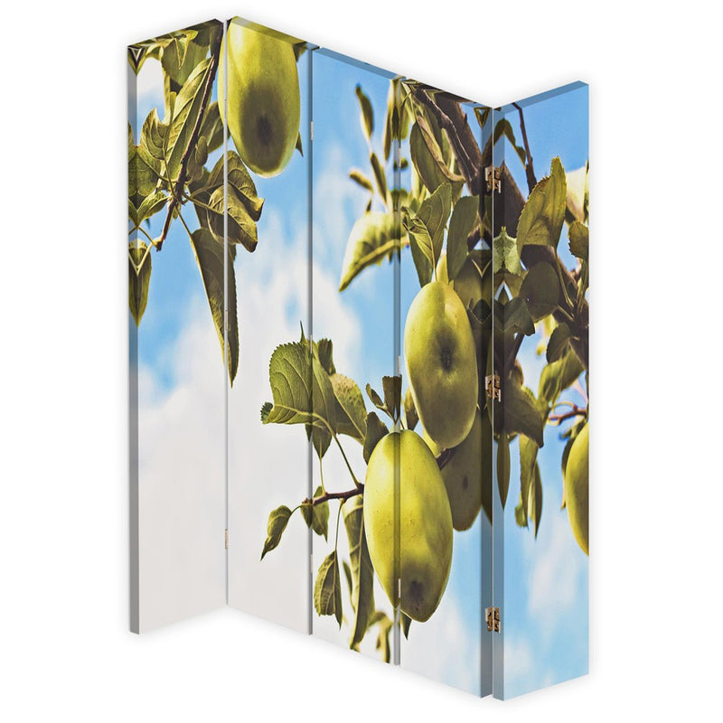 Room divider Double-sided rotatable, Apples on a branch