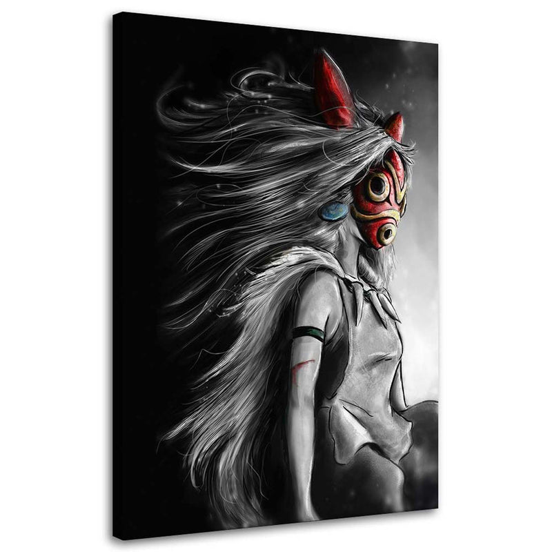Canvas print, Princess mononoke in a red mask
