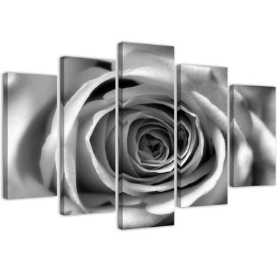 Five piece picture canvas print, Rose flower