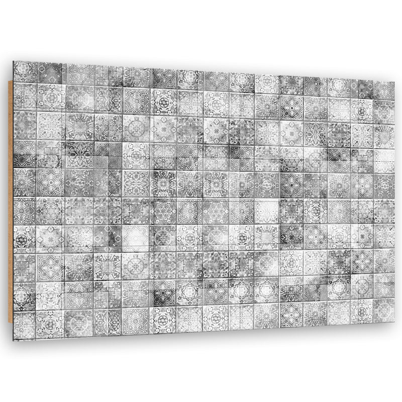 Deco panel print, Oriental mosaic on gray tiles