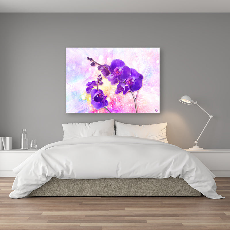 Deco panel print, Violet orchid flower