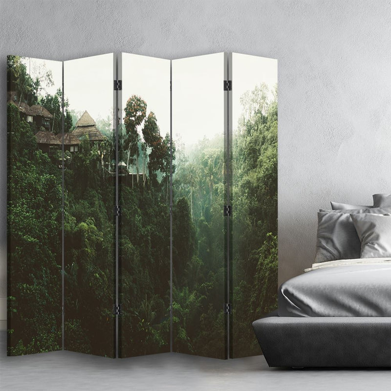 Room divider Double-sided rotatable, Cottage on a slope in the tropics
