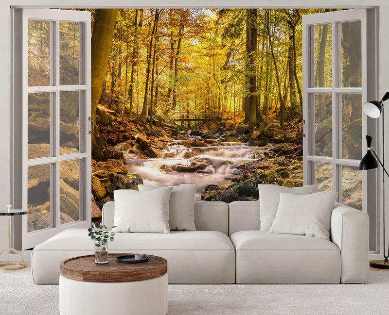 Wallpaper, Window - Forest Stream Nature
