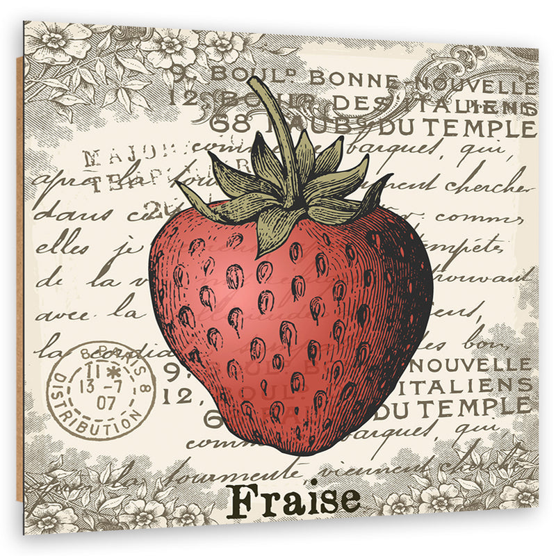 Deco panel print, Strawberry vintage