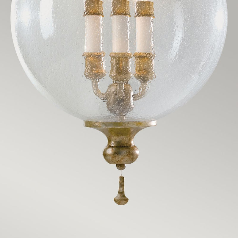 Pendant lamp Feiss (FE-ARGENTO-P) Argento blown bubble glass, steel E14 3 bulbs