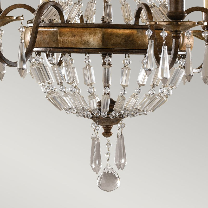 Chandelier Feiss (FE-BELLINI6) Bellini quarts crystal, steel E14 6 bulbs