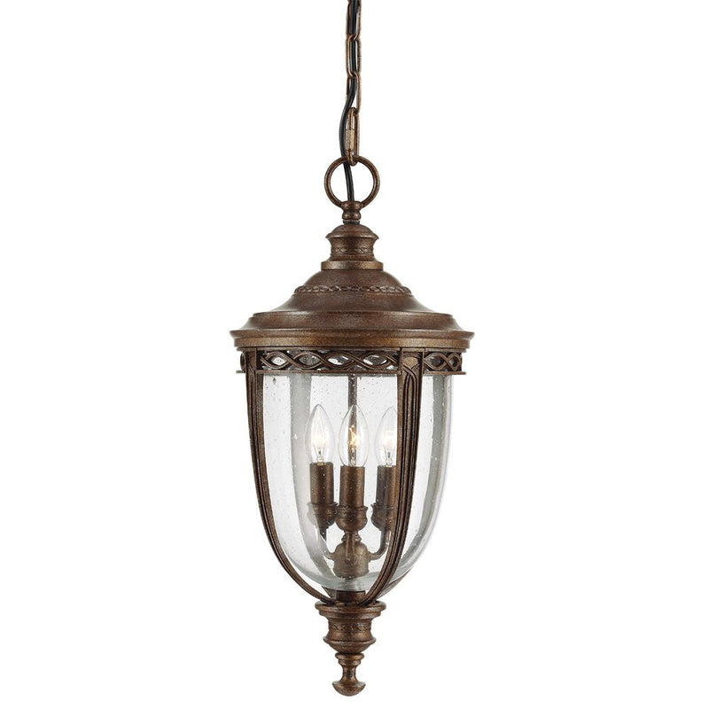 Outdoor ceiling light Feiss (FE-EB8-L-BRB) English Bridle steel, pressed glass E14 3 bulbs