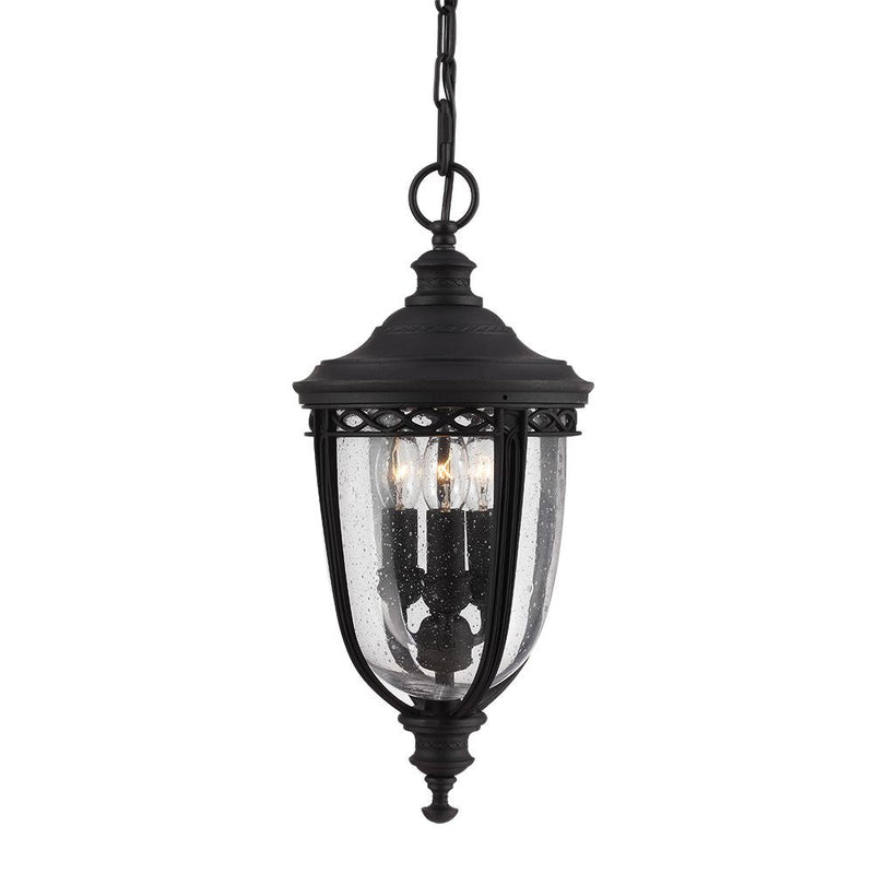 Outdoor ceiling light Feiss (FE-EB8-M-BLK) English Bridle steel, pressed glass E14 3 bulbs