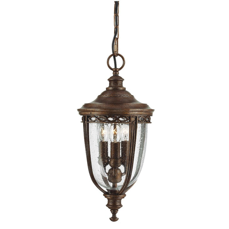 Outdoor ceiling light Feiss (FE-EB8-M-BRB) English Bridle steel, pressed glass E14 3 bulbs