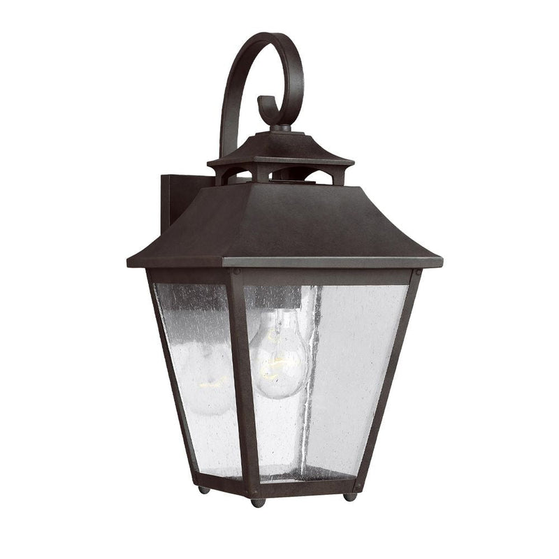 Outdoor wall light Feiss (FE-GALENA2-M-SBL) Galena steel, seeded glass E27