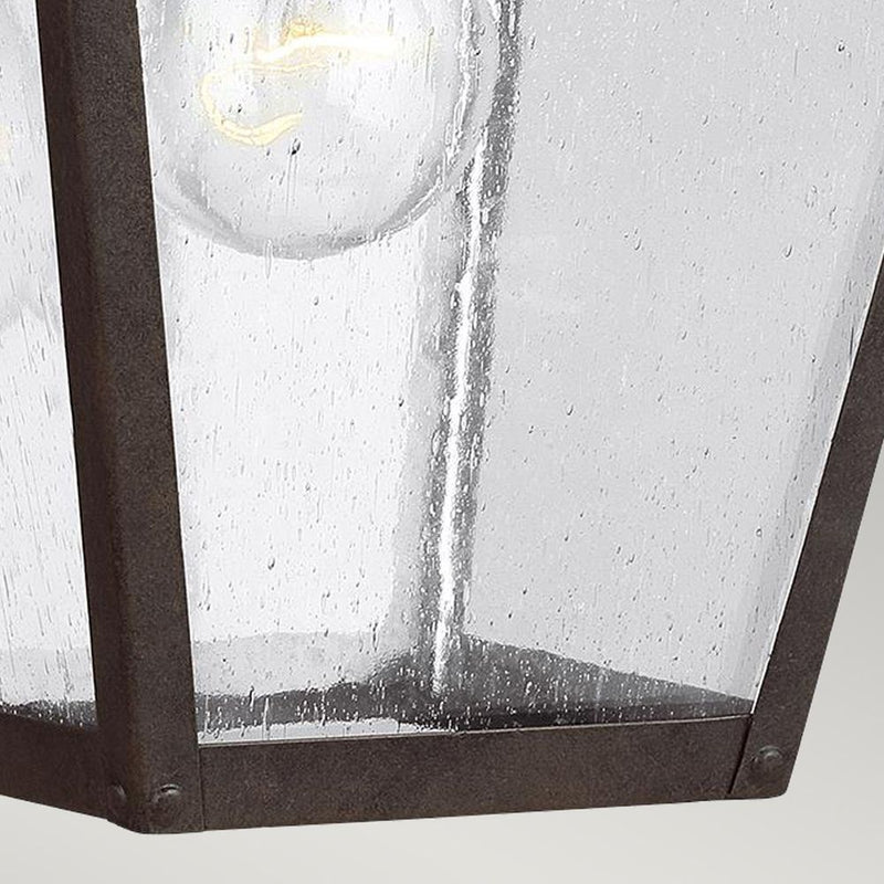 Outdoor wall light Feiss (FE-GALENA2-M-SBL) Galena steel, seeded glass E27