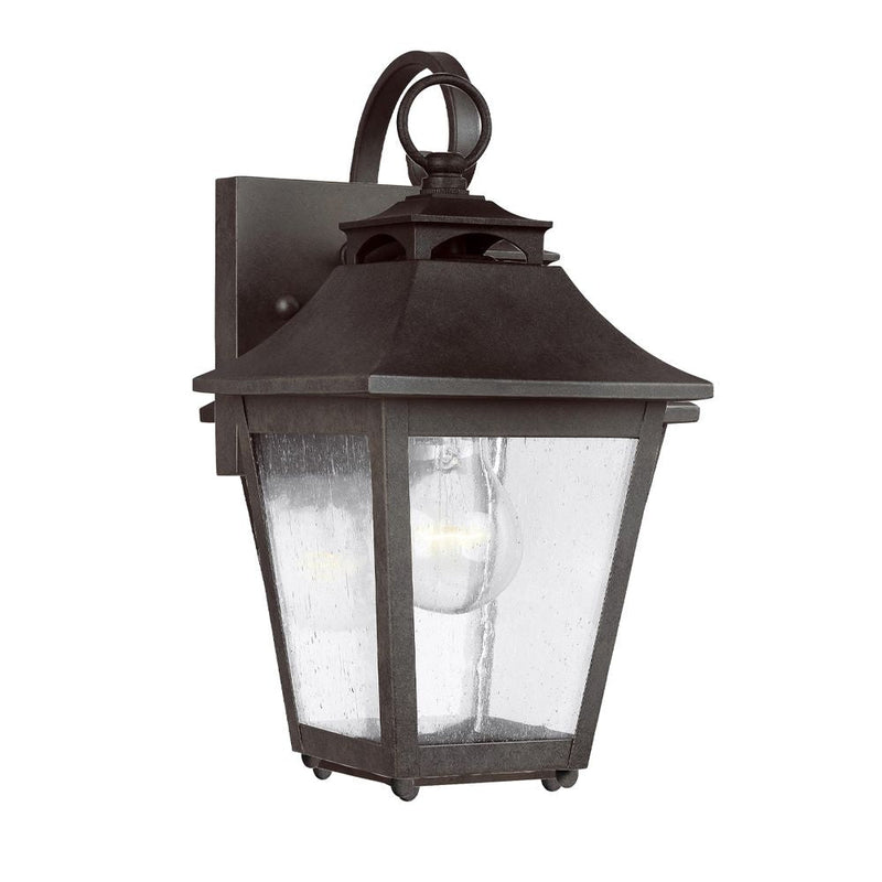Outdoor wall light Feiss (FE-GALENA2-S-SBL) Galena steel, seeded glass E27