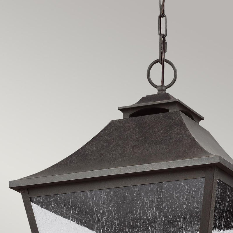 Outdoor ceiling light Feiss (FE-GALENA8-XL-SBL) Galena steel, seeded glass E14 4 bulbs