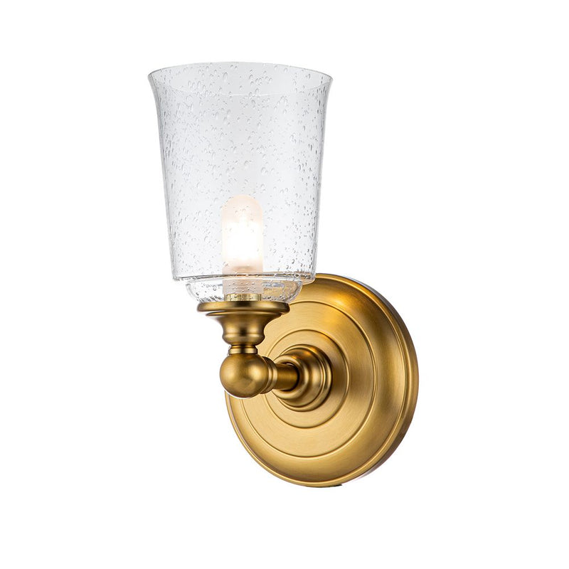 Wall sconce Feiss (FE-HUGOLAKE1BATH-BB) Hugeunot Lake steel, clear seeded glass G9