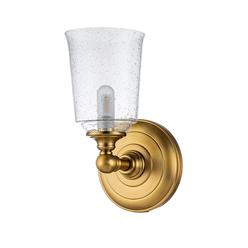 Wall sconce Feiss (FE-HUGOLAKE1BATH-BB) Hugeunot Lake steel, clear seeded glass G9