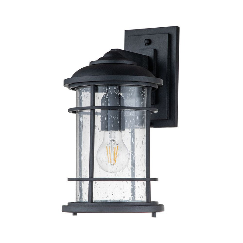Outdoor wall light Feiss (FE-LIGHTHOUSE2-M-BLK) Lighthouse aluminium, steel, clear seeded glass E27