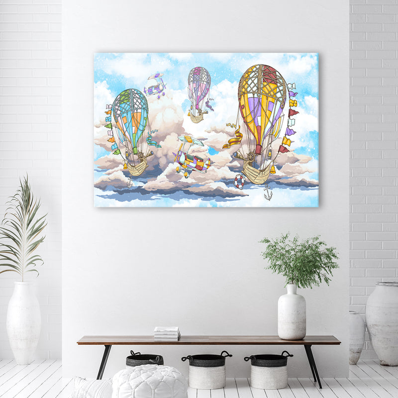 Deco panel print, Colourful air balloons