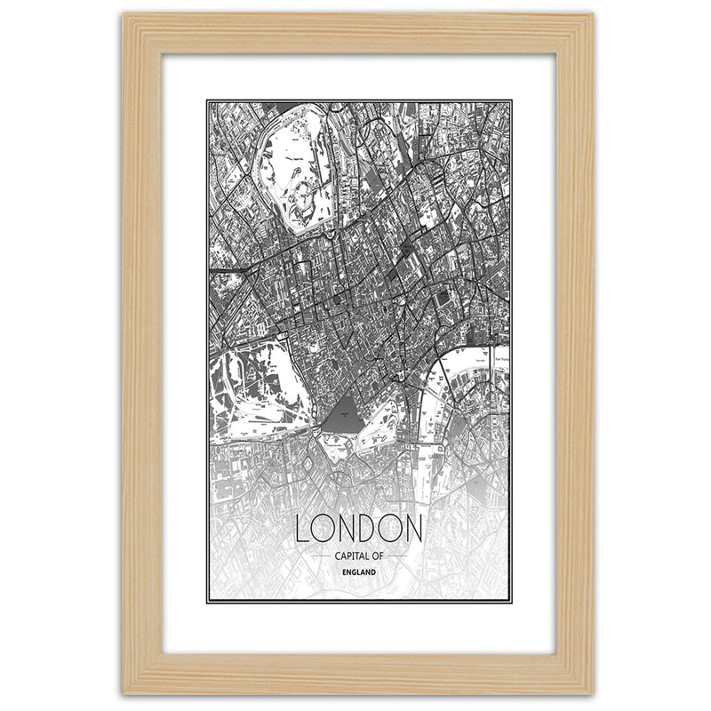 Picture in natural frame, Plan of london