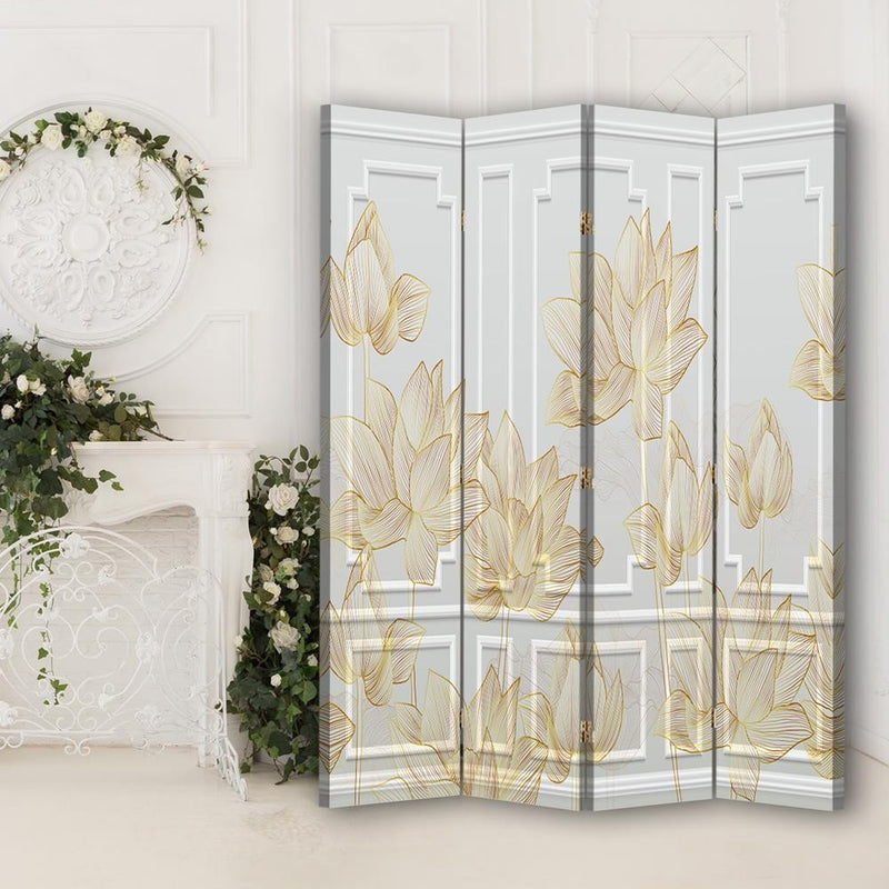 Room divider Double-sided rotatable, Floral design
