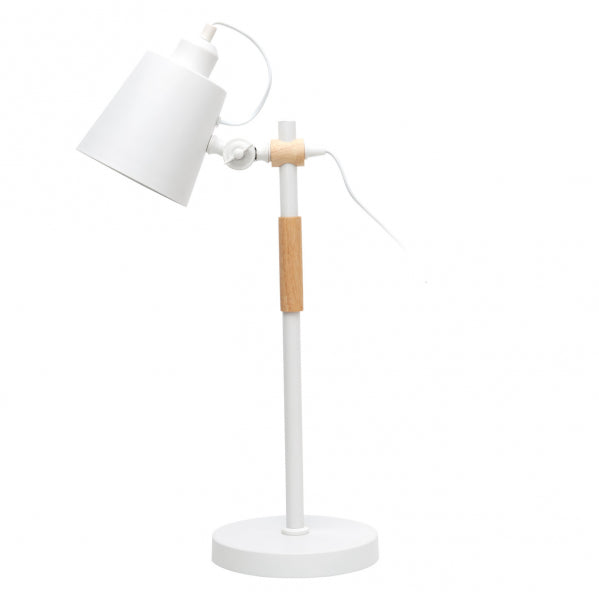 BERGEN desk lamp 1xE27 metal / wood white