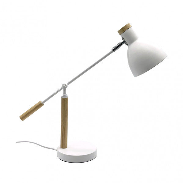 BIEL desk lamp 1xE27 metal / wood white