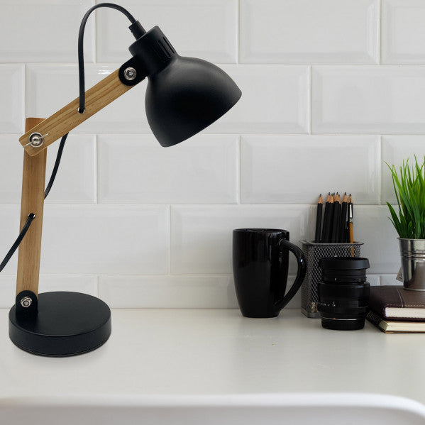 BLAI desk lamp 1xE14 metal / wood black