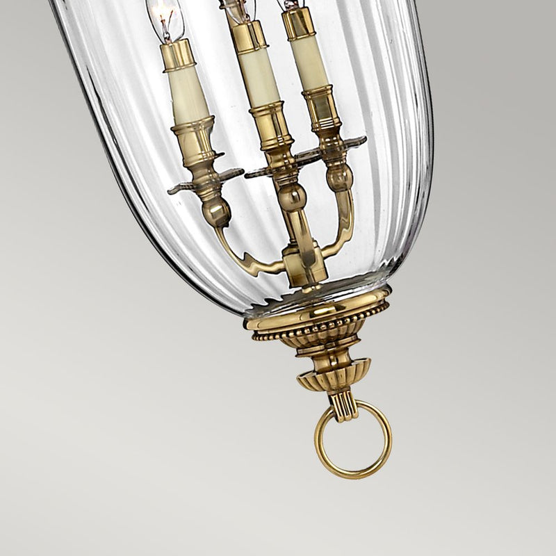 Pendant lamp Hinkley (HK-CAMBRIDGE-P-L) Cambridge solid brass E14 3 bulbs