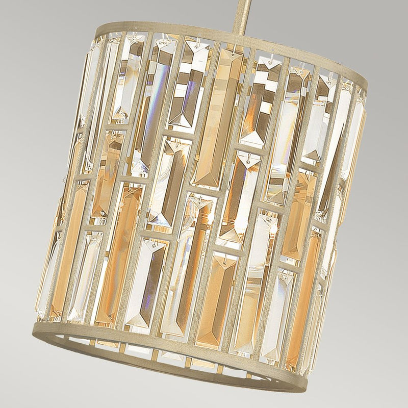 Pendant lamp Hinkley (HK-GEMMA-P-A-SL) Gemma amber pearl and clear crystal, mild steel E27