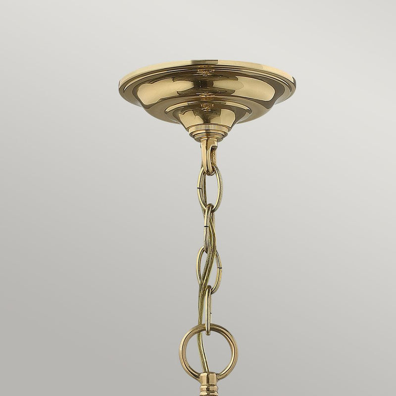 Pendant lamp Hinkley (HK-GENTRY-P-L-PB) Gentry solid brass, clear glass E14 6 bulbs
