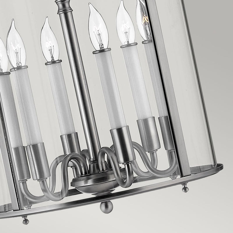Pendant lamp Hinkley (HK-GENTRY-P-L-PW) Gentry steel, clear glass E14 6 bulbs