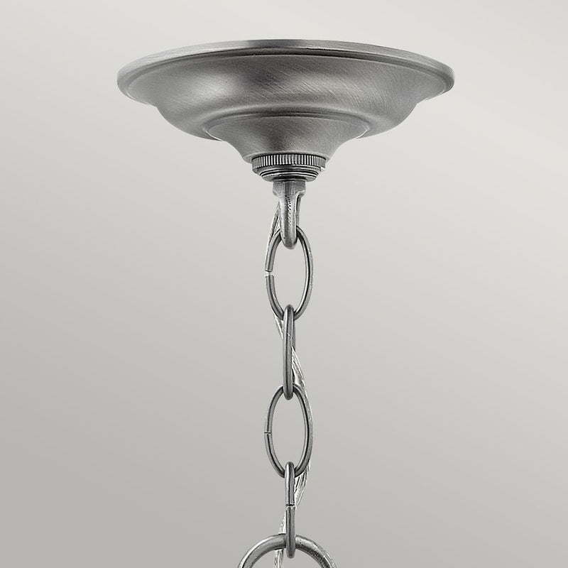 Pendant lamp Hinkley (HK-GENTRY-P-M-PW) Gentry steel, clear glass E14 4 bulbs