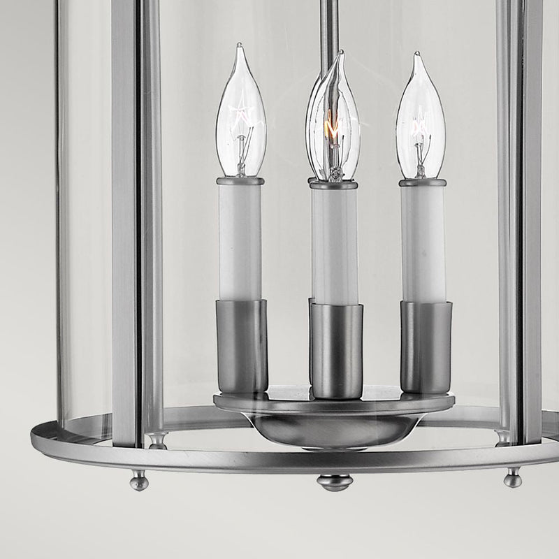 Pendant lamp Hinkley (HK-GENTRY-P-M-PW) Gentry steel, clear glass E14 4 bulbs
