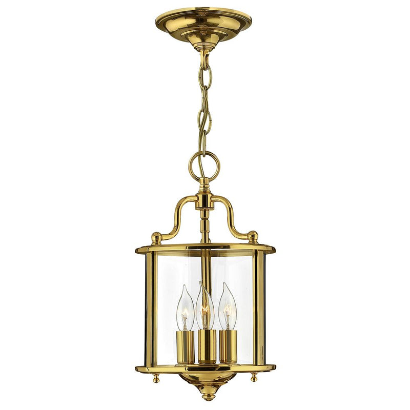 Pendant lamp Hinkley (HK-GENTRY-P-S-PB) Gentry solid brass, clear glass E14 3 bulbs