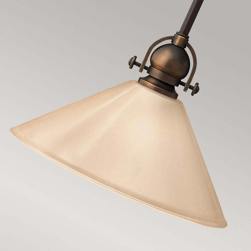 Pendant lamp Hinkley (HK-MAYFLOWER-P-B) Mayflower mild steel, etched amber glass E27