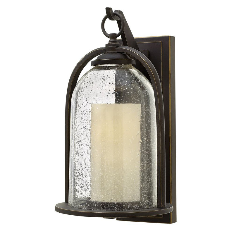 Outdoor wall light Hinkley (HK-QUINCY-M) Quincy die-cast aluminium, seeded glass, etched acrylic E27