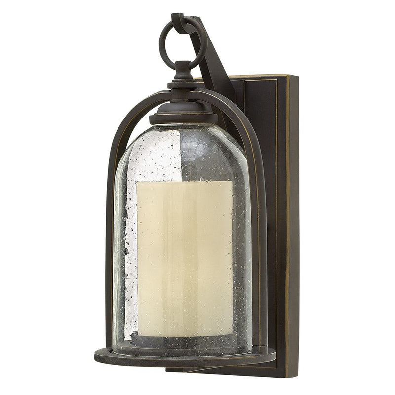 Outdoor wall light Hinkley (HK-QUINCY-S) Quincy die-cast aluminium, seeded glass, etched acrylic E27