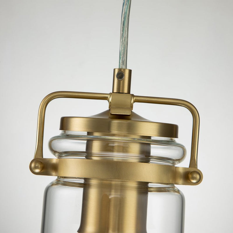 Pendant lamp Kichler (KL-BRINLEY-MP-BB) Brinley steel, clear glass E27