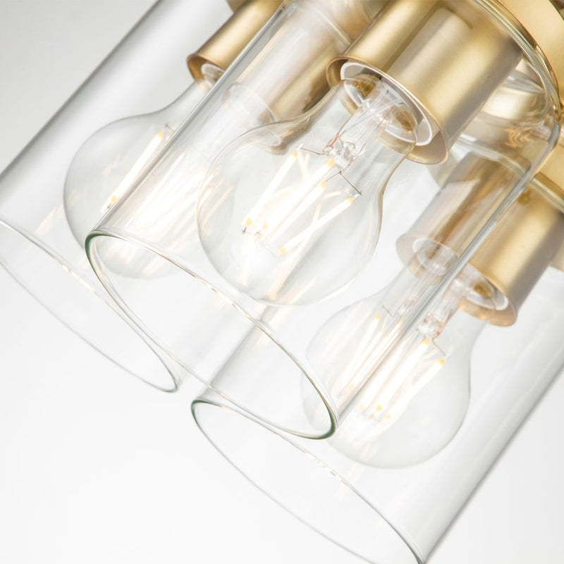 Pendant lamp Kichler (KL-BRINLEY3-BB) Brinley steel, clear glass E27 3 bulbs