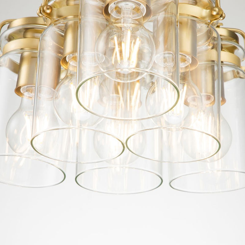 Pendant lamp Kichler (KL-BRINLEY6-BB) Brinley steel, clear glass E27 6 bulbs