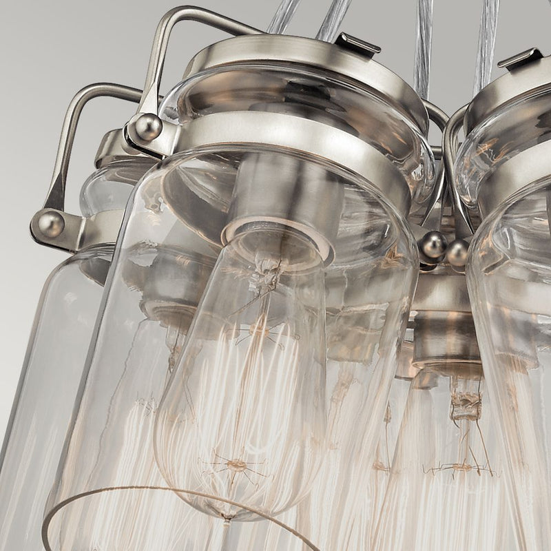 Pendant lamp Kichler (KL-BRINLEY6-NI) Brinley steel, glass E27 6 bulbs
