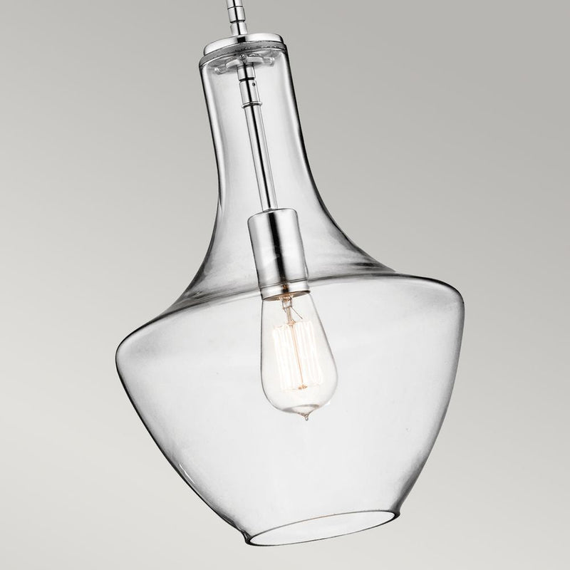 Pendant lamp Kichler (KL-EVERLY-P-S-CH) Everly steel, glass E27