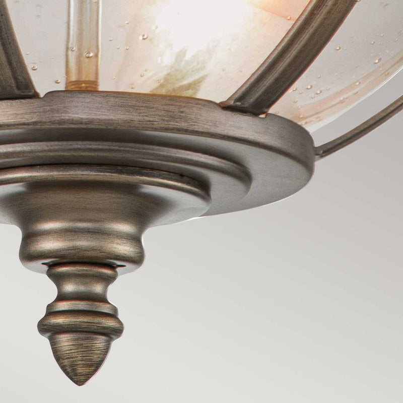 Outdoor ceiling light Kichler (KL-HALLERON-F-BU) Halleron brass, aluminium, clear seeded glass E14 3 bulbs