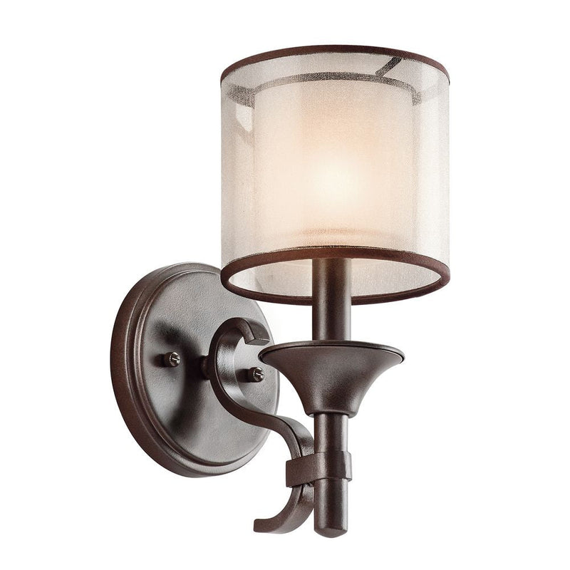 Wall sconce Kichler (KL-LACEY1-MB) Lacey linen mesh, opal glass, steel E14
